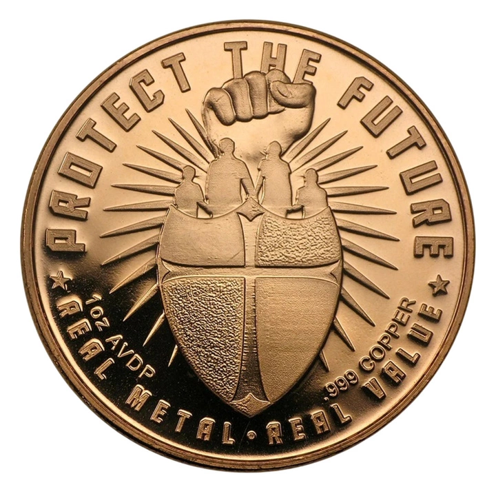 Stříbro a mušle 1 unce mědi