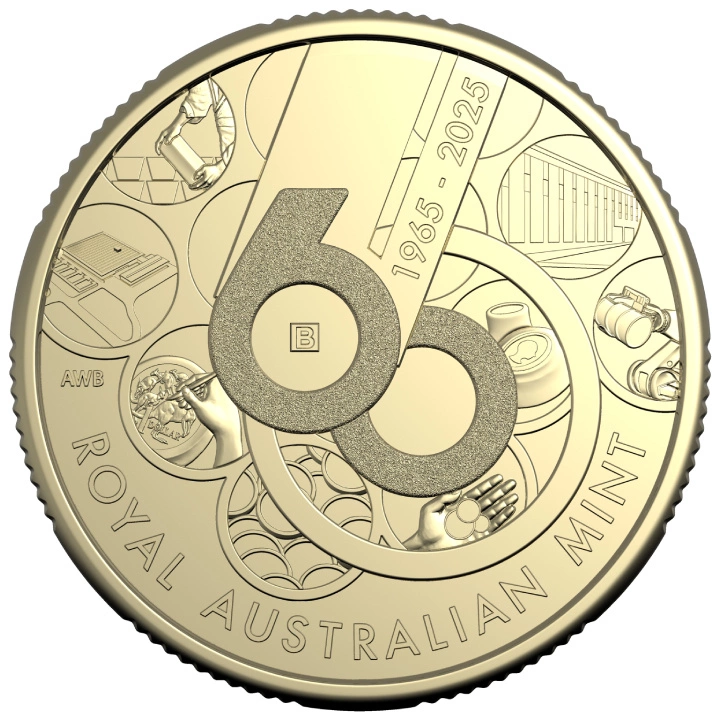 Sada 4 mincí: 60. výročí Royal Australian Mint Hliníkový Bronz 2025 Mintmark & Privy Mark