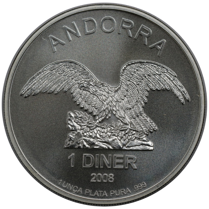 Andorra Eagle 1 Diner 1 oz Silber 2008