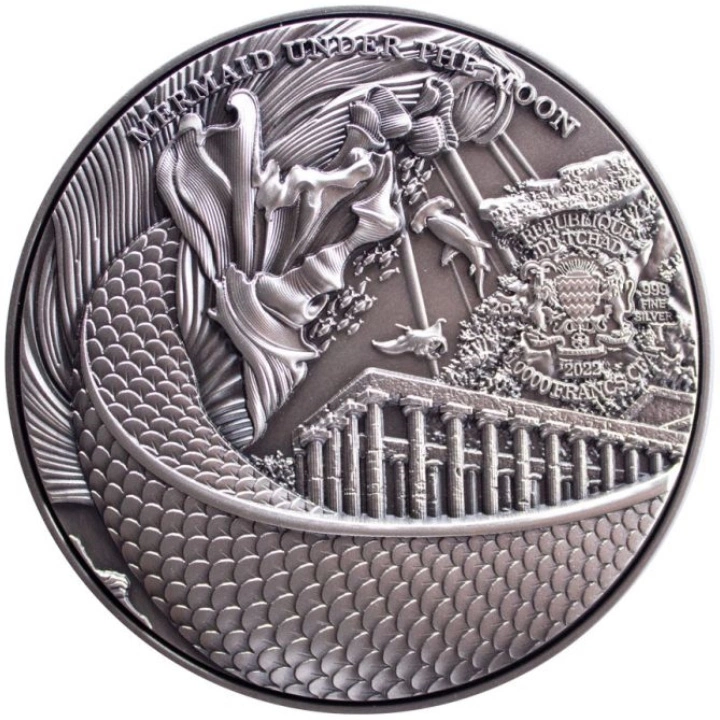Czad: Mechanical Creature - Under The Ocean coloured 2 oz Silber 2022 High Relief Antiqued Coin