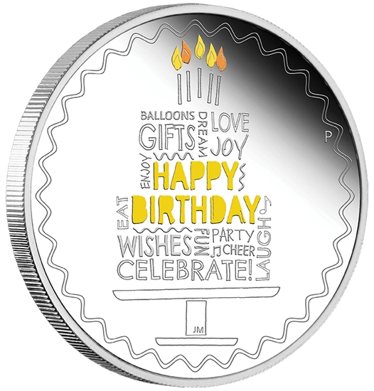 Happy Birthday coloured 1 oz Silber 2022 Proof
