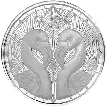 St. Lucia - Flamingos 1 uncja Srebra 2024 Prooflike (moneta w kapslu)