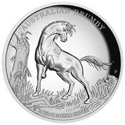Australijski dziki koń - Brumby 2 uncje Srebra 2022 Proof High Relief
