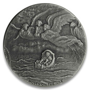 Niue: Biblical - Moses on the Nile 2 uncje Srebra 2019 Proof Antiqued Coin 