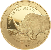 Ghana: Giants of the Ice Age - Nosorożec Włochaty 1 uncja Złota 2021