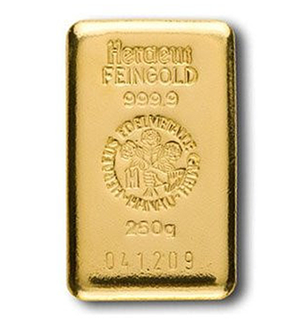 Sztabka 250 gramów Złota LBMA GD Refiner