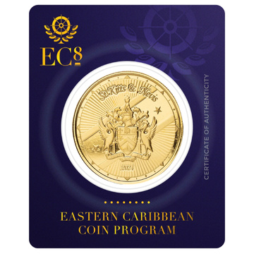St. Kitts & Nevis: Coat of Arms 1 uncja Złota 2024 Proof