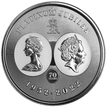 Cayman Islands: The Queen's Platinum Jubilee 1 uncja Srebra 2022 Prooflike