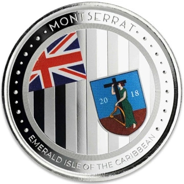 Montserrat: Emerald Isle of the Caribbean kolorowany 1 uncja Srebra 2018 Proof