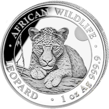 Somalia: African Wildlife - Leopard 1 uncja Srebra 2025