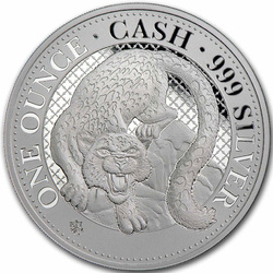 St Helena: Cash India Wildlife -The Snow Leopard 1 uncja Srebra 2024