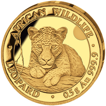 Somalia: African Wildlife - Leopard 0,5 grama Złota 2025 Proof