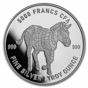 Czad: Mandala Zebra 1 uncja Srebra 2022