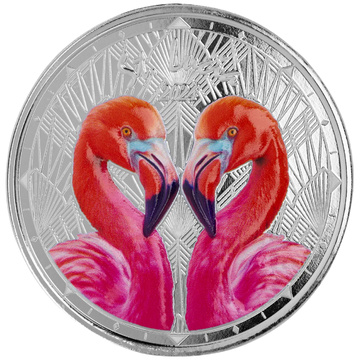 St. Lucia - Flamingos kolorowany 1 uncja Srebra 2024 Proof
