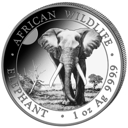 African Wildlife: Słoń Somalijski 1 uncja Srebra 2025