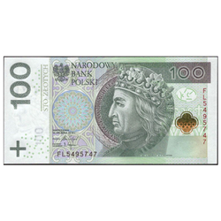 Banknot Polska 100 Złotych (100 PLN) UNC