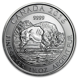 Canada: Bison 1 ¼ uncji Srebra 2016