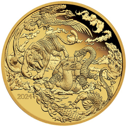 Chinese Myths and Legends: Four Guardians 1 uncja Złota 2024 Proof 