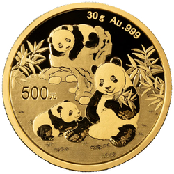 Chińska Panda 30 gramów Złota 2025