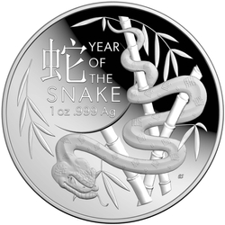 RAM: Lunar - Rok Węża 1 uncja Srebra 2025 Proof Domed Coin