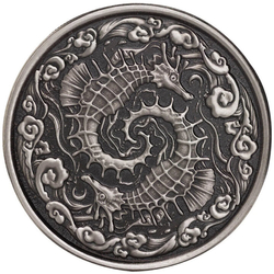 Samoa: Seahorse 1 uncja Srebra 2024 Antiqued Coin