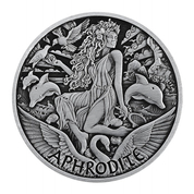 Tuvalu: Bogowie Olimpu - Afrodyta 5 uncji Srebra 2022 Antiqued Coin