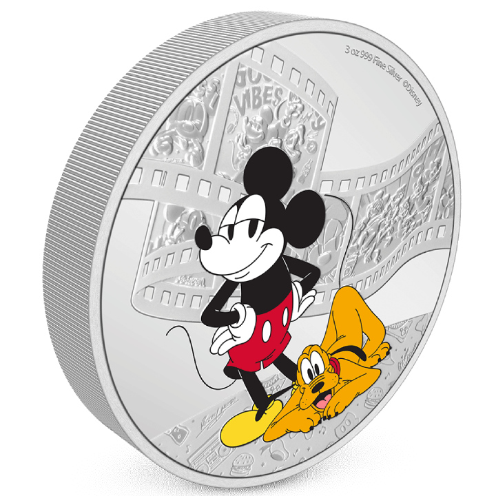 Niue: Disney Mickey & Friends - Donald Duck and Mickey Mouse coloured 3 oz  Silver 2023 Proof 