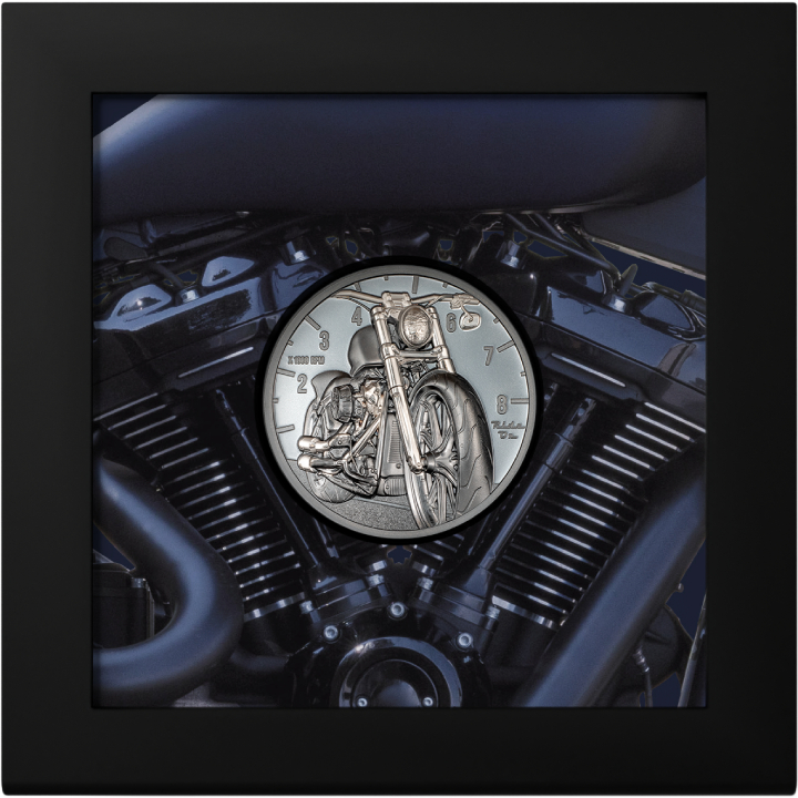  Cook Islands: The Journey Motorbike 2 uncje Srebra 2024 Black Proof High Relief 