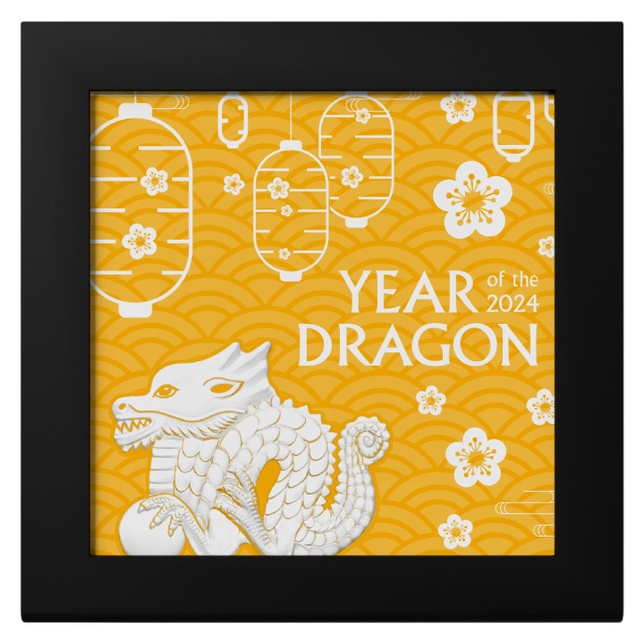  Mongolia: Great Dragon pozłacany 1 uncja Srebra 2024 Silk Ultra High Relief