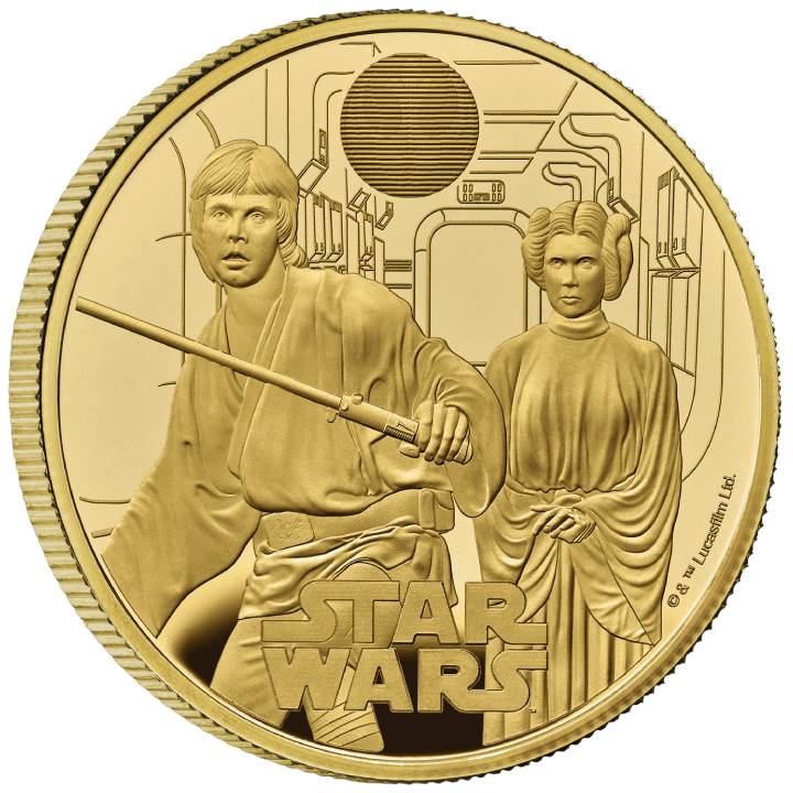  Star Wars: Luke Skywalker and Princess Leia 1 uncja Złota 2023 Proof