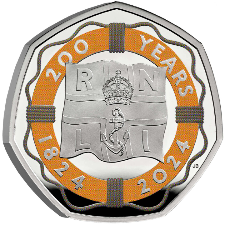 200 Years of the RNLI 2024 kolorowany 50p Srebro 2024 Proof 