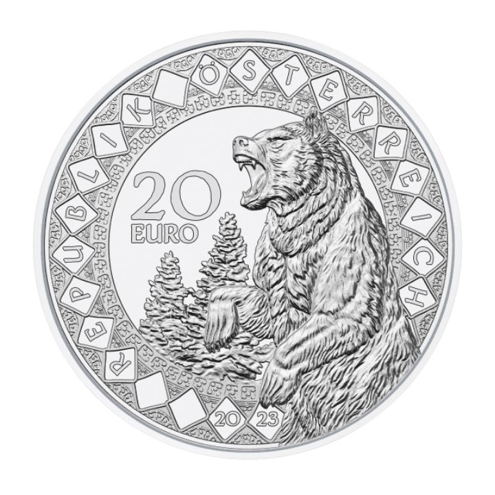 America - The Healing Power of the Bear 20 Euro Srebro 2023 Proof