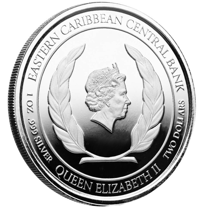 Antigua & Barbuda: Coat of Arms kolorowany 1 uncja Srebra 2022 Proof