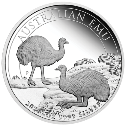 Australijski Emu 1 uncja Srebra 2020 Proof