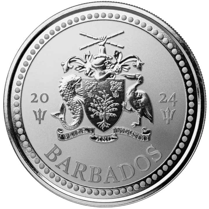 Barbados: Trident 1 uncja Srebra 2024 Prooflike