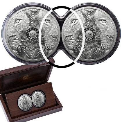 Big Five II: Zestaw Lion 2 x 1 uncja Srebra 2022 Proof