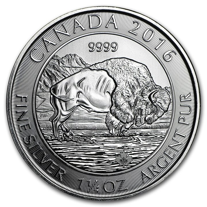 Canada: Bison 1 ¼ uncji Srebra 2016