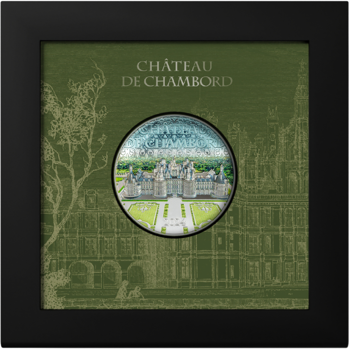 Cook Islands: Château de Chambord kolorowany 2 uncje Srebra 2024 Proof Ultra High Relief