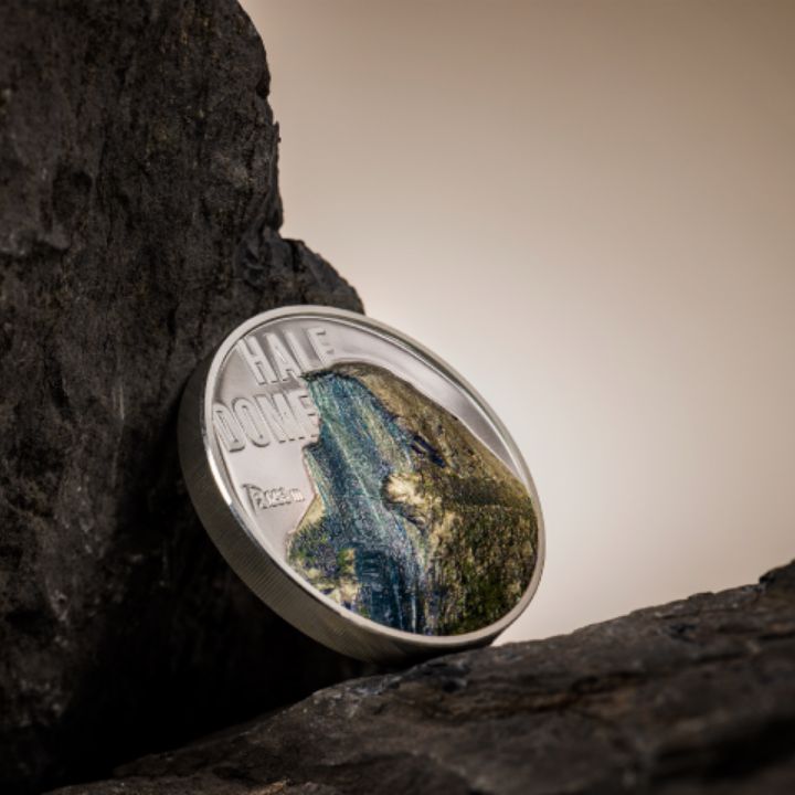 Cook Islands: Mountains – Half Dome kolorowany 2 uncje Srebra 2023 Proof Ultra High Relief