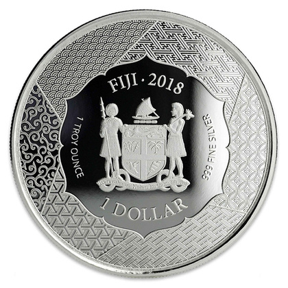 Fiji: Samurai Archives kolorowany 1 uncja Srebra 2018 Proof