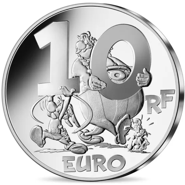 Francja: Asterix - Asterix and the Griffin kolorowany 10 Euro Srebro 2022 Proof 