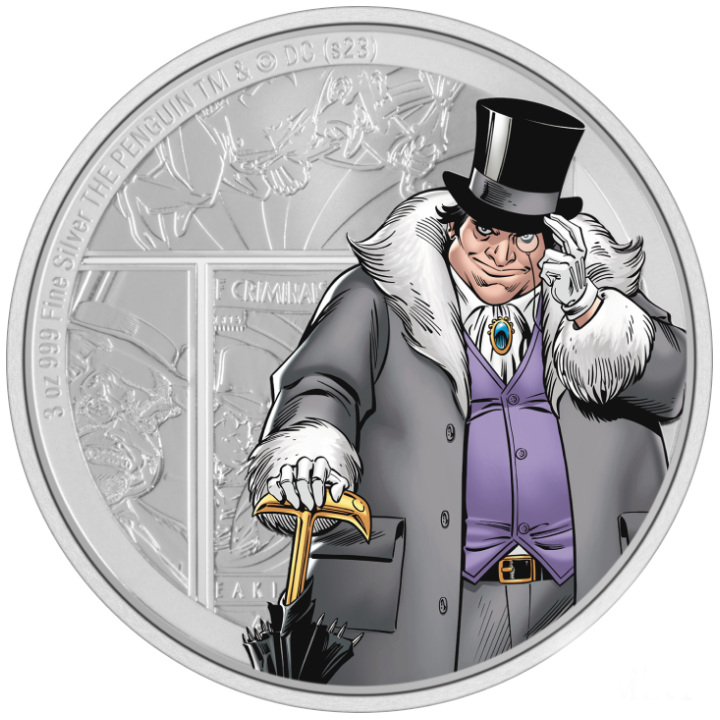 Niue: DC Villains - The Penguin kolorowany 3 uncje Srebra 2023 Proof