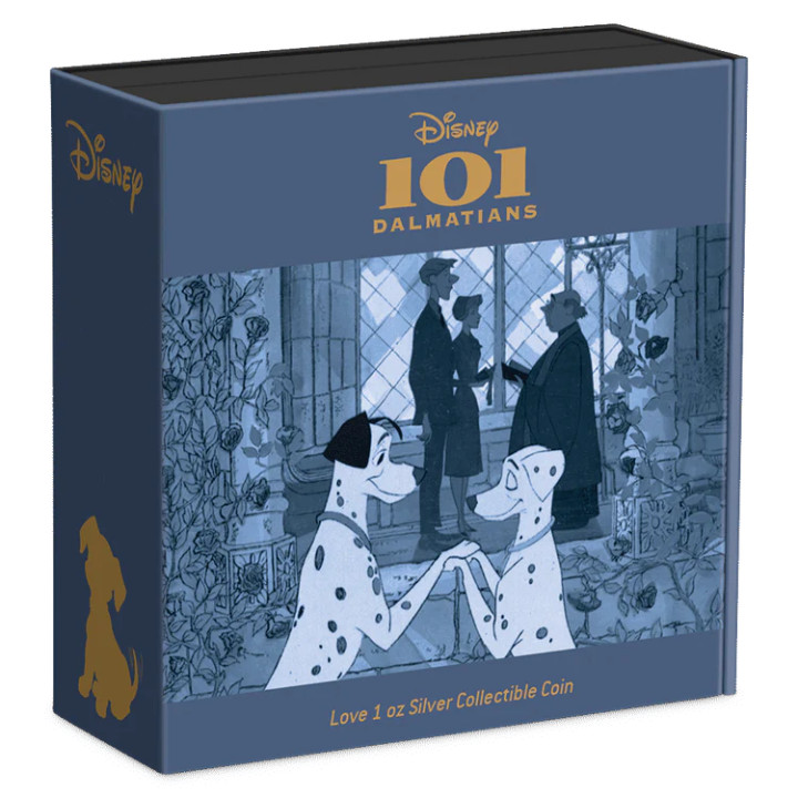 Niue: Disney 101 Dalmatians - Love kolorowany 1 uncja Srebra 2022 Proof