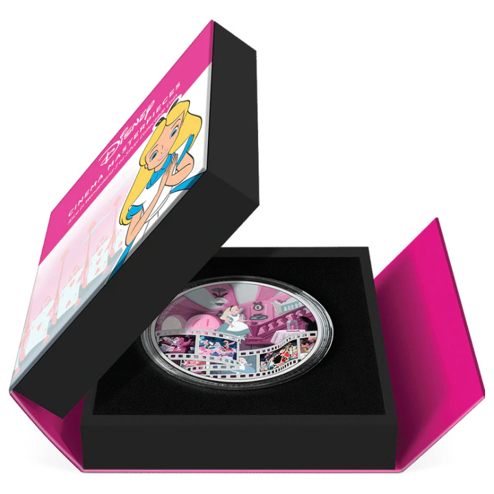 Niue: Disney Cinema Masterpieces - Alice in Wonderland kolorowana 3 uncje Srebra 2023 Proof