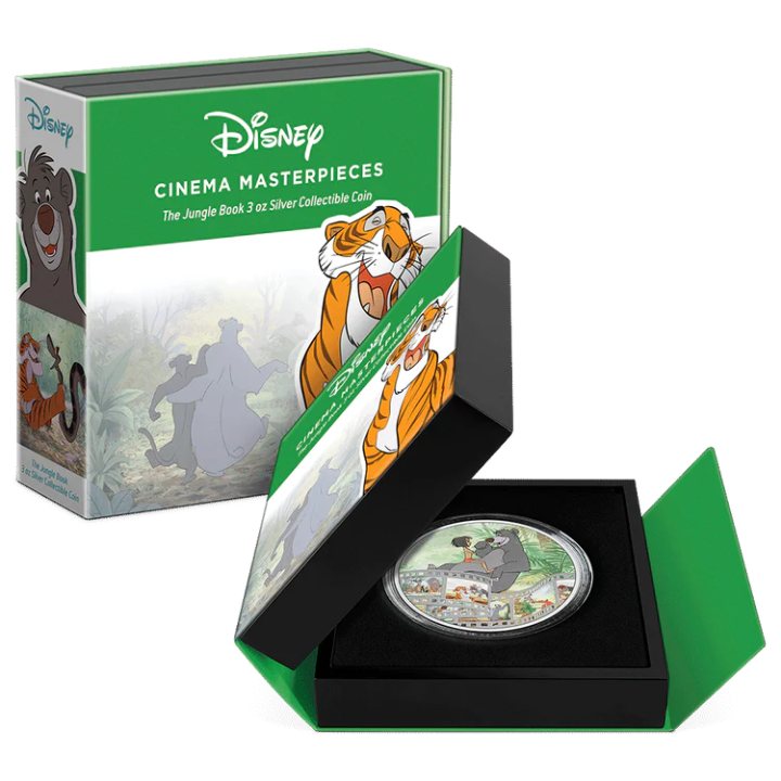 Niue: Disney Cinema Masterpieces - Jungle Book kolorowany 3 uncje Srebra 2022 Proof