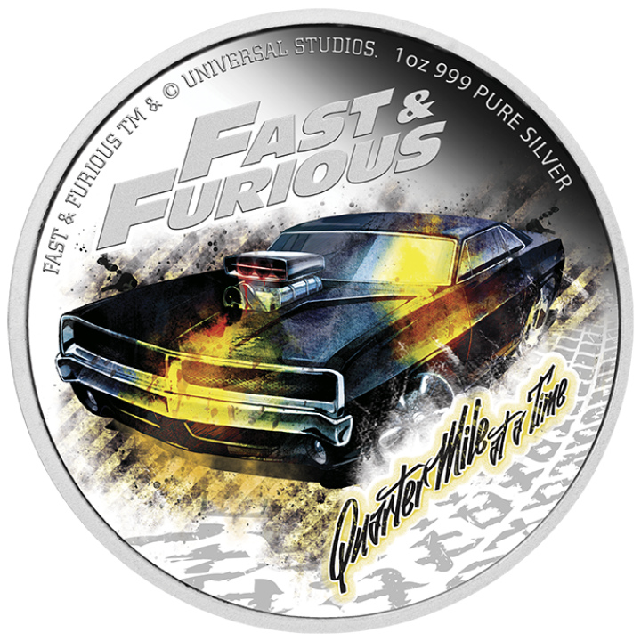 Niue: Fast and Furious - Quarter Mile at a Time kolorowany 1 uncja Srebra 2023 Proof