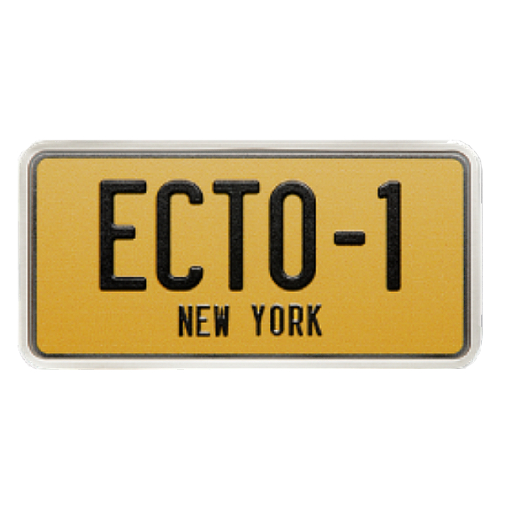 Niue: Ghostbusters - Silver Ecto - 1 kolorowany 2 uncje Srebra 2024 License Plate Antiqued Shaped Coin