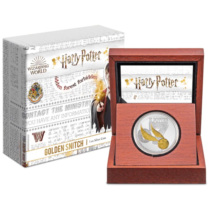 Niue: Harry Potter Classic - Golden Snitch pozłacany 1 uncja Srebra 2022 Proof