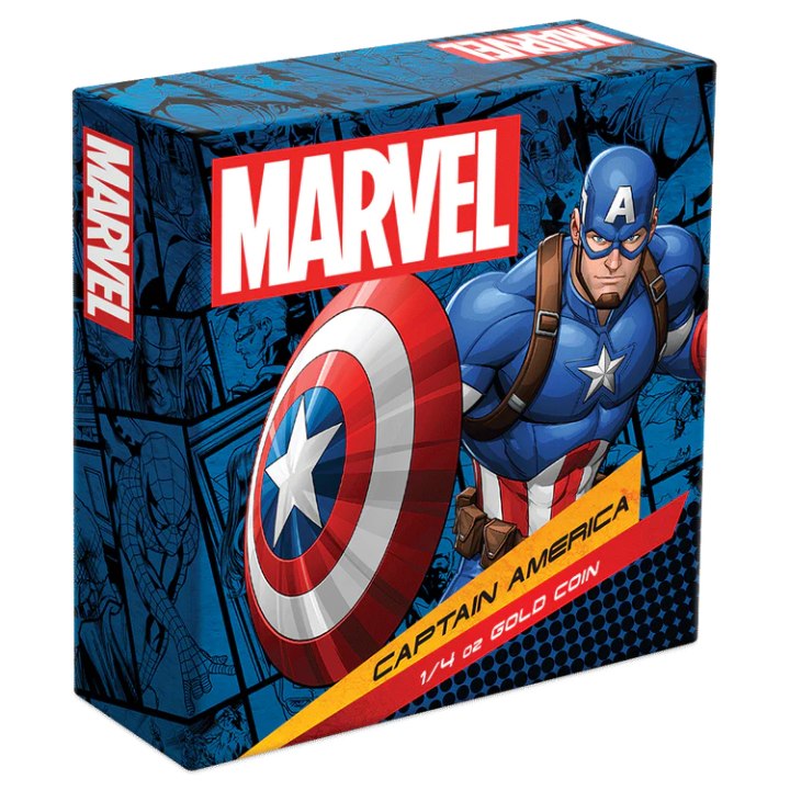 Niue: Marvel - Captain America 1/4 uncji Złota 2023 Proof