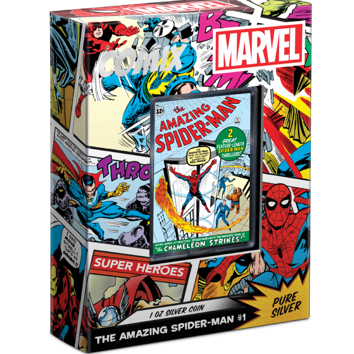 Niue: Marvel Comix - The Amazing Spider-Man kolorowany 1 uncja Srebra 2024 Proof